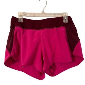 Athleta Womens Track This Run Shorts‎ Magenta Pink Lined Size Small